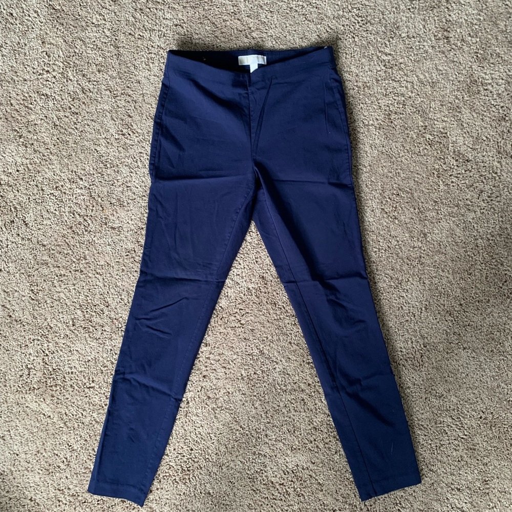Dark Blue Michael Kors Stretchy Cropped Pants